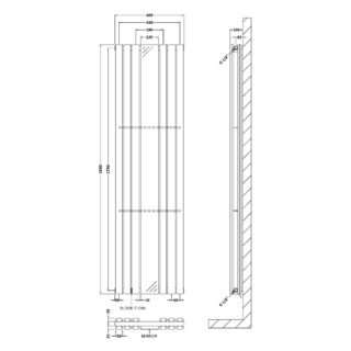 Hudson Reed Revive Double Panel Mirrored Vertical Designer Radiator - 1800mm x 499mm - Image 3