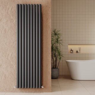 Hudson Reed Revive Double Panel Vertical Designer Radiator - Anthracite - Image 2