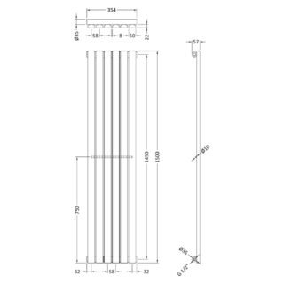 Hudson Reed Sloane Single Panel Vertical Designer Radiator - White - Image 4