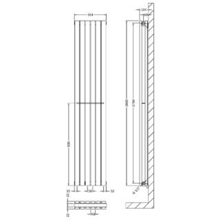 Hudson Reed Sloane Double Panel Vertical Designer Radiator - Anthracite - Image 12