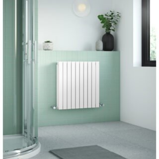 Hudson Reed Sloane Double Panel Horizontal Designer Radiator - Satin White - Image 3