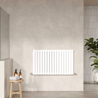 Hudson Reed Sloane Double Panel Horizontal Designer Radiator - Satin White - Image 4