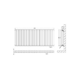 Hudson Reed Sloane Double Panel Horizontal Designer Radiator - Satin White - Image 10