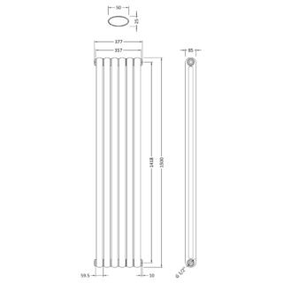Hudson Reed Salvia Vertical Designer Radiator - White - Image 5