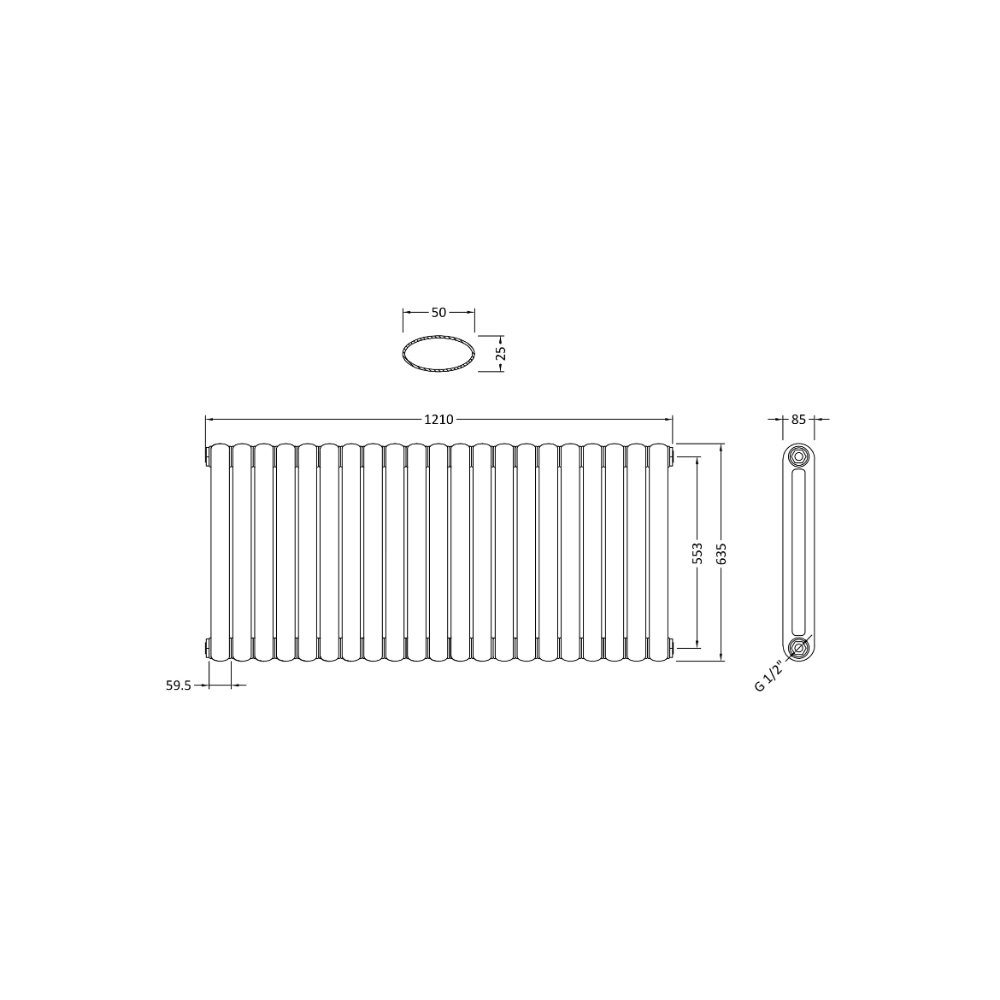 Hudson Reed Salvia Horizontal Designer Radiator - Anthracite - Image 5