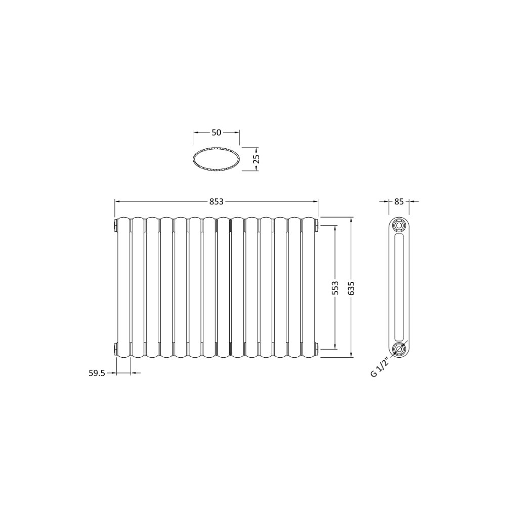 Hudson Reed Salvia Horizontal Designer Radiator - Anthracite - Image 4