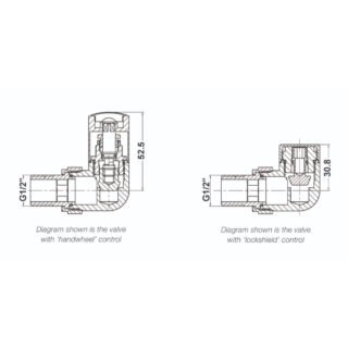 Hudson Reed Corner Radiator Valves Pair - Chrome - Image 2