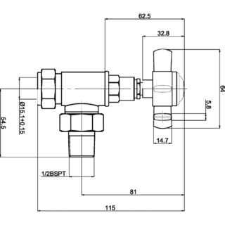 Hudson Reed Victorian Crosshead Angled Radiator Valves Pair - Chrome - Image 2