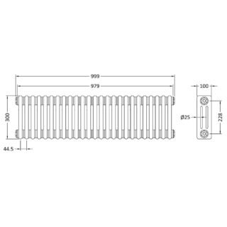 Hudson Reed Colosseum Traditional 3 Column Radiator - White - Image 10
