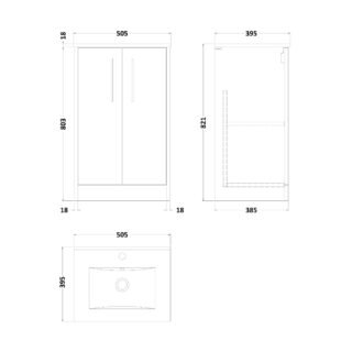 Hudson Reed Juno 2 Door Floorstanding Vanity Unit With Basin 2 - 1 TH - Image 5