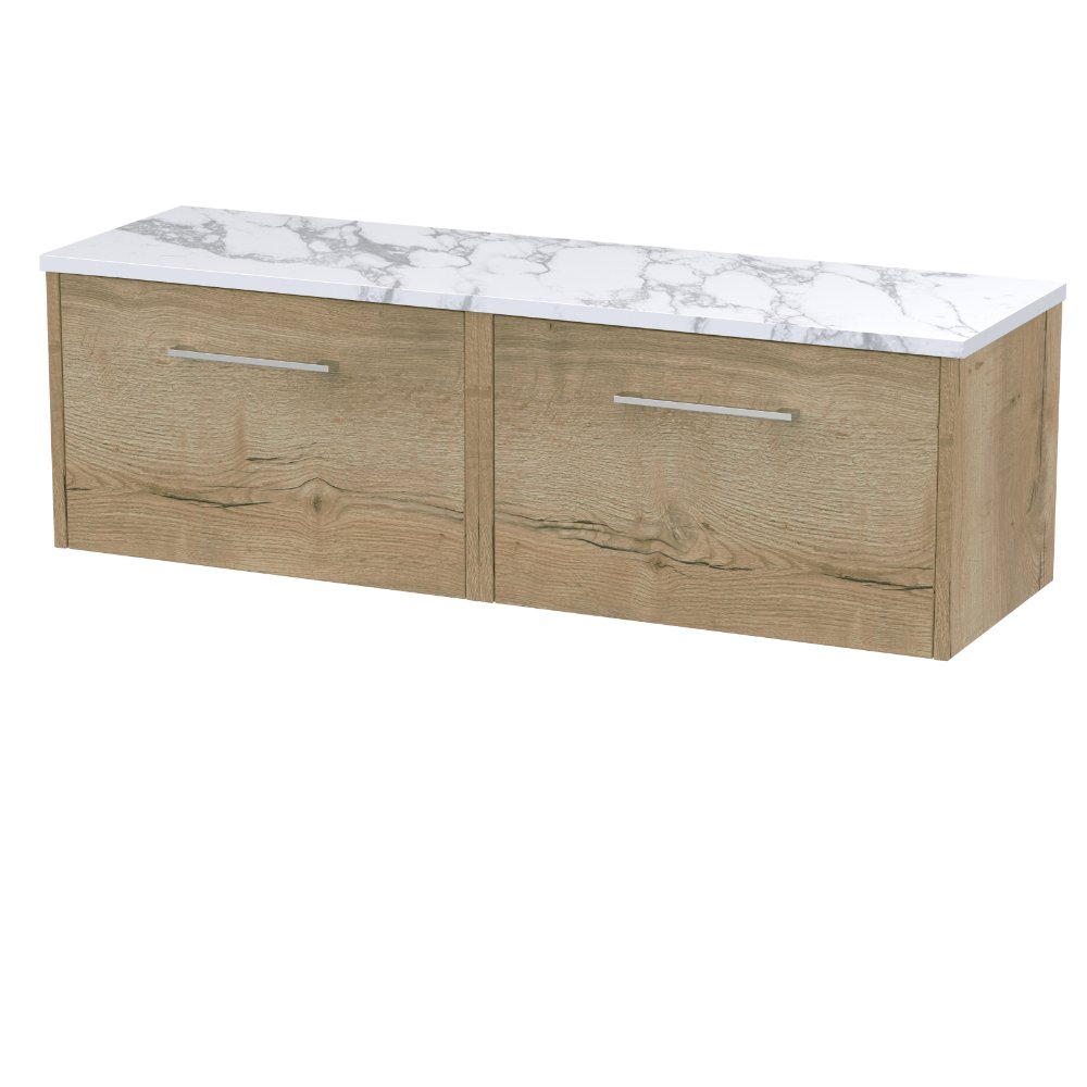 Hudson Reed Juno 2 Drawer Wall Hung Vanity Unit With Worktop - 1200mm Wide