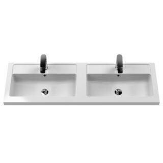 Hudson Reed Juno 4 Door Wall Hung Vanity Unit With Double Polymarble Basin - 1200mm Wide - Image 5
