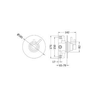 Hudson Reed Tec Dual 1 Outlet Thermostatic Concealed Shower Valve - Chrome - Image 3