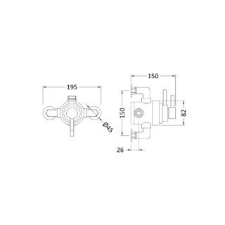Hudson Reed Tec Dual 1 Outlet Thermostatic Exposed Shower Valve - Chrome - Image 2