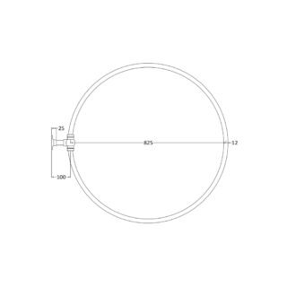 Hudson Reed Shower Ring - 800mm Wide - Chrome - Image 2