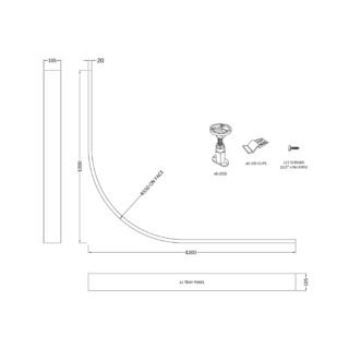 Hudson Reed Leg & Plinth Kit (1000mm x 1000mm Curved Plinth) - White - Image 3