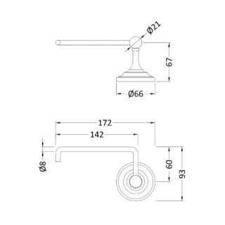Hudson Reed Traditional L Shaped Toilet Roll Holder - Chrome - Image 2