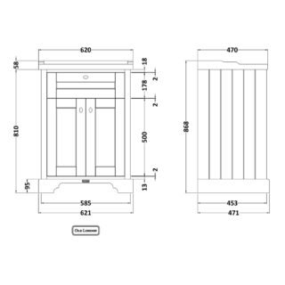 Hudson Reed Old London 2 Door Floorstanding Vanity Unit With Basin - Image 3