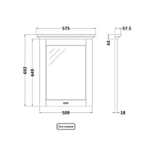 Hudson Reed Old London Non Illuminated Mirror - 700mm x 600mm - Image 2