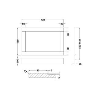 Hudson Reed Old London Bath End Panel - 750mm Wide - Image 2