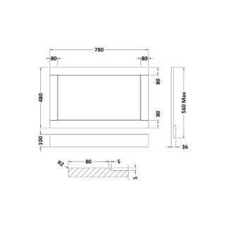 Hudson Reed Old London Bath End Panel - 800mm Wide - Image 2