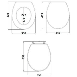Hudson Reed Old London Carlton Soft Close Toilet Seat - Image 2