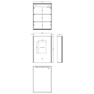 Hudson Reed 1 Door Non Illuminated Mirror Cabinet - 700mm x 500mm - Silver - Image 4