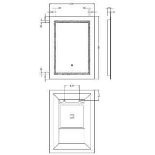 Hudson Reed Touch Sensor Illuminated Mirror - Silver - Image 5