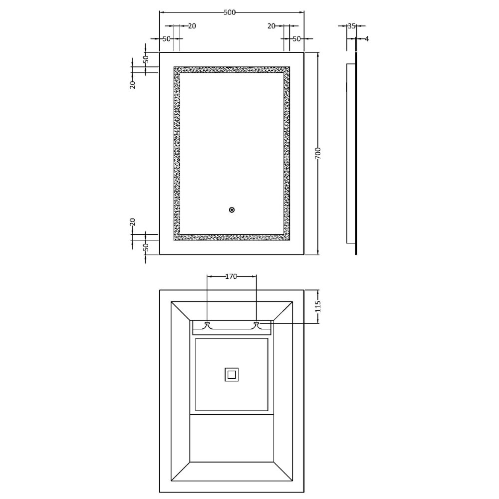 Hudson Reed Touch Sensor Illuminated Mirror - Silver - Image 5