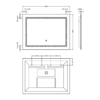 Hudson Reed Touch Sensor Illuminated Mirror - Silver - Image 7