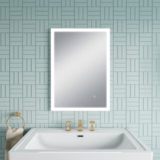 Hudson Reed Ambient Illuminated Mirror With 25W Bulb - 700mm x 500mm - Silver - Image 3