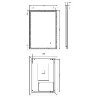 Hudson Reed Ambient Illuminated Mirror With 25W Bulb - 700mm x 500mm - Silver - Image 4