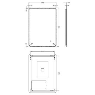 Hudson Reed Ambient Illuminated Mirror With 27W Bulb - 700mm x 500mm - Silver - Image 4