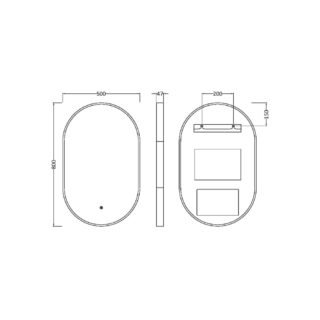 Hudson Reed Columba LED Illuminated Mirror - 800mm x 500mm - Image 3