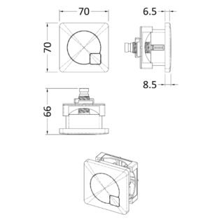 Hudson Reed Square Dual Push Button Flush Plate - Image 2