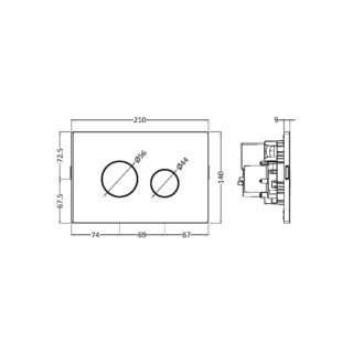 Hudson Reed Round Flush Plate For Pneumatic Dual Flush Concealed Cistern - Image 2