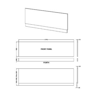 Hudson Reed Straight Bath Front Panel And Plinth - 1800mm - Image 2