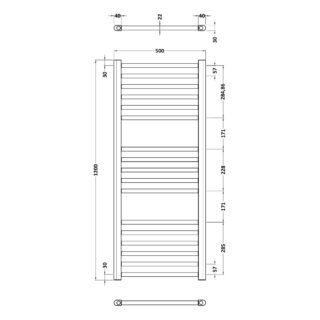 Hudson Reed Lorica Straight Towel Rail - Brushed Brass - Image 5