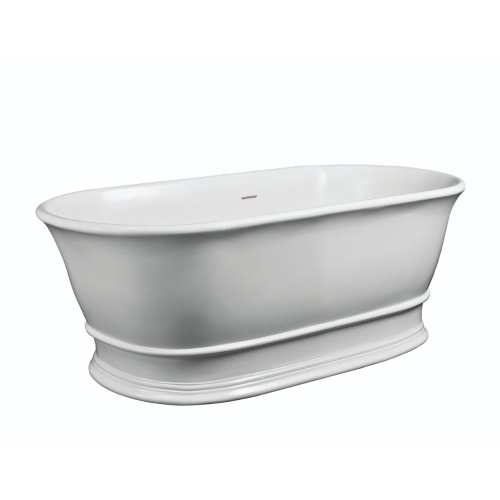 Hudson Reed Farringdon Freestanding Bath - 1555mm x 740mm - No TH - White
