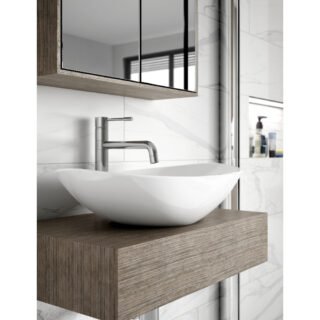 Hudson Reed Oval Sit On Countertop Basin - 615mm Wide - No TH - White - Image 2