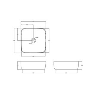 Hudson Reed Sit On Countertop Basin - 365mm Wide - No TH - White - Image 2