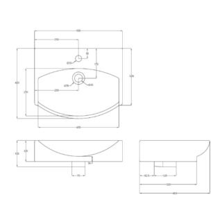 Hudson Reed Sit On Countertop Basin - 1 TH - White - Image 2