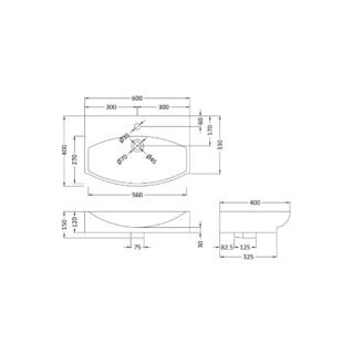 Hudson Reed Sit On Countertop Basin - 1 TH - White - Image 3