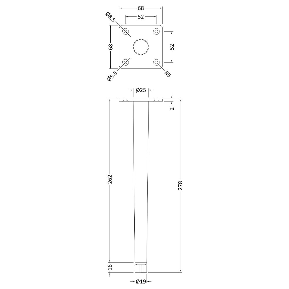 Hudson Reed Wall Hung Vanity Unit Decorative Leg Set - Image 3