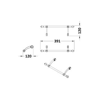 Hudson Reed Richmond Towel Rail - Chrome - Image 3