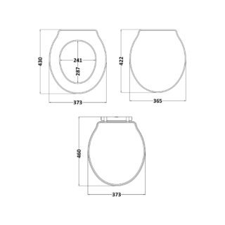 Hudson Reed Chancery Soft Close Toilet Seat - White - Image 2