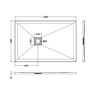 Hudson Reed Rectangular Shower Tray - Black Slate - Image 10
