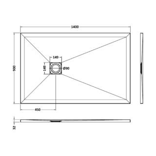 Hudson Reed Rectangular Shower Tray - Black Slate - Image 13