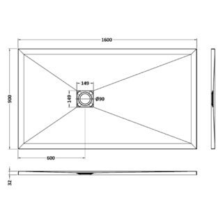 Hudson Reed Rectangular Shower Tray - Black Slate - Image 15