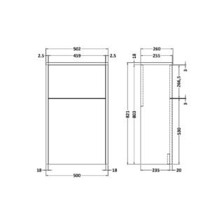 Hudson Reed Juno Back To Wall WC Unit - 500mm Wide - Image 2